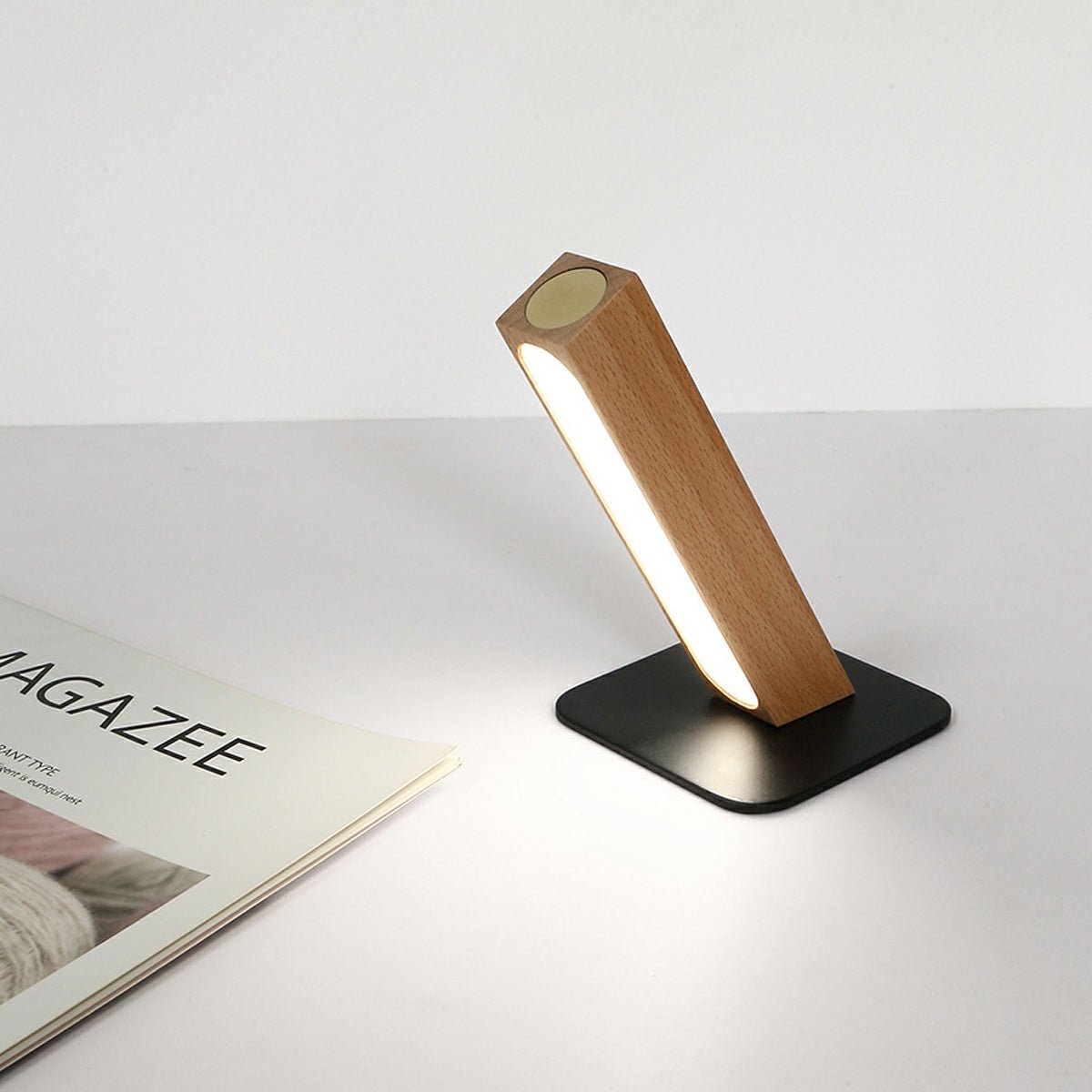Portable Modern Minimalist LED Dimming Light Strip Wood Table Lamp