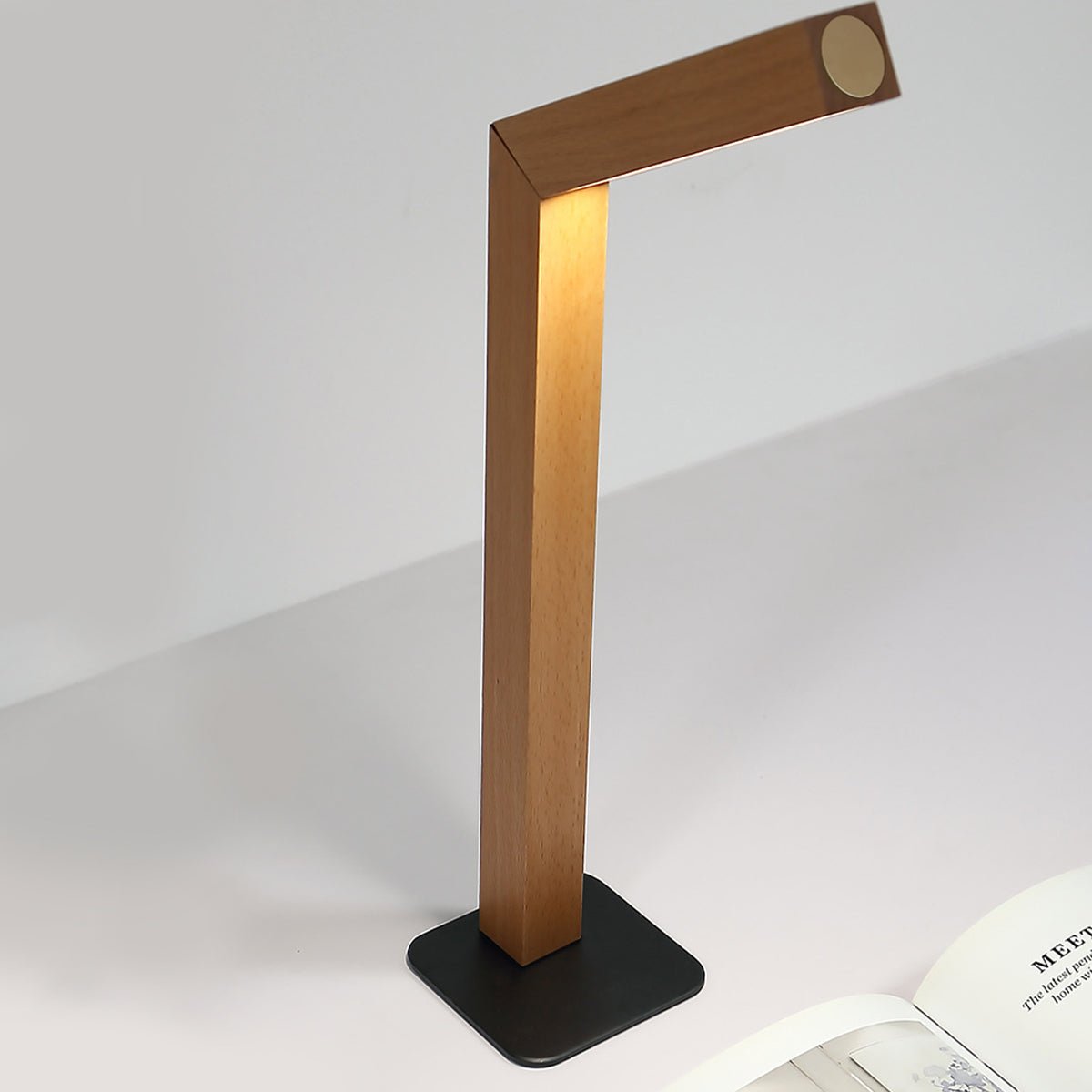 Portable Modern Minimalist LED Dimming Light Strip Wood Table Lamp