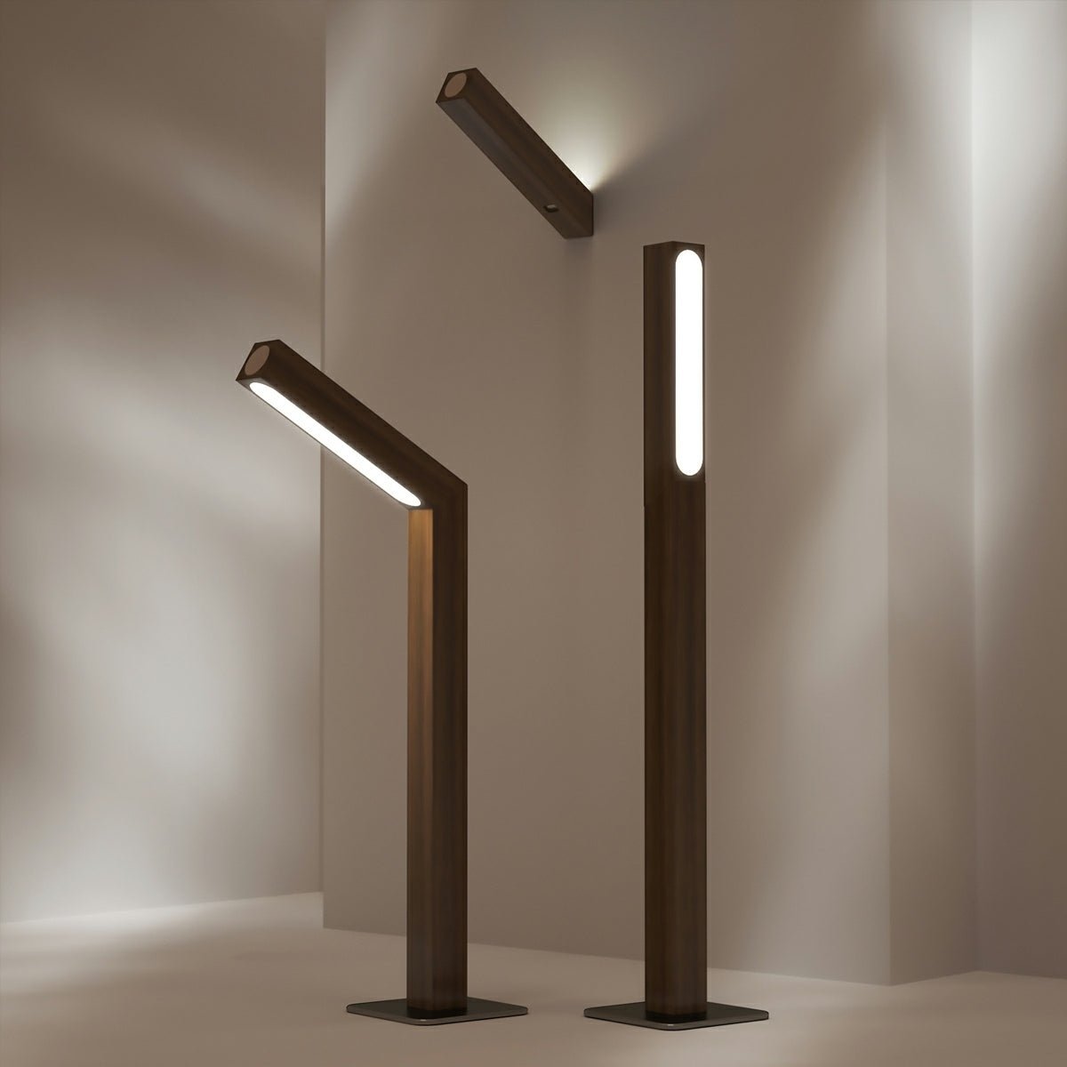 Portable Modern Minimalist LED Dimming Light Strip Wood Table Lamp