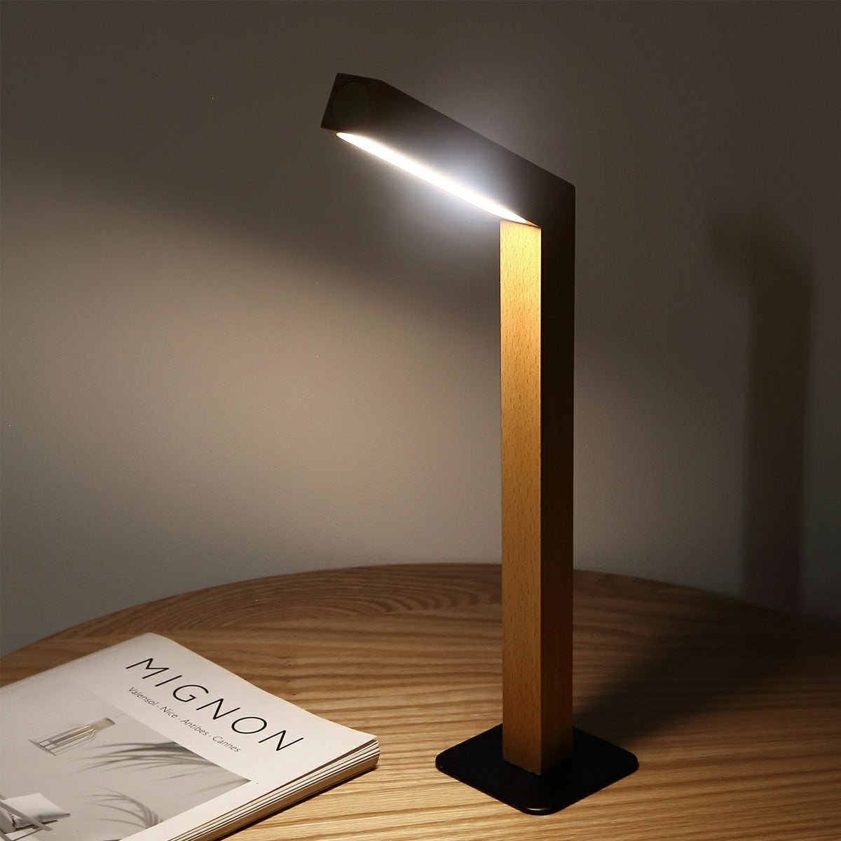 Portable Modern Minimalist LED Dimming Light Strip Wood Table Lamp