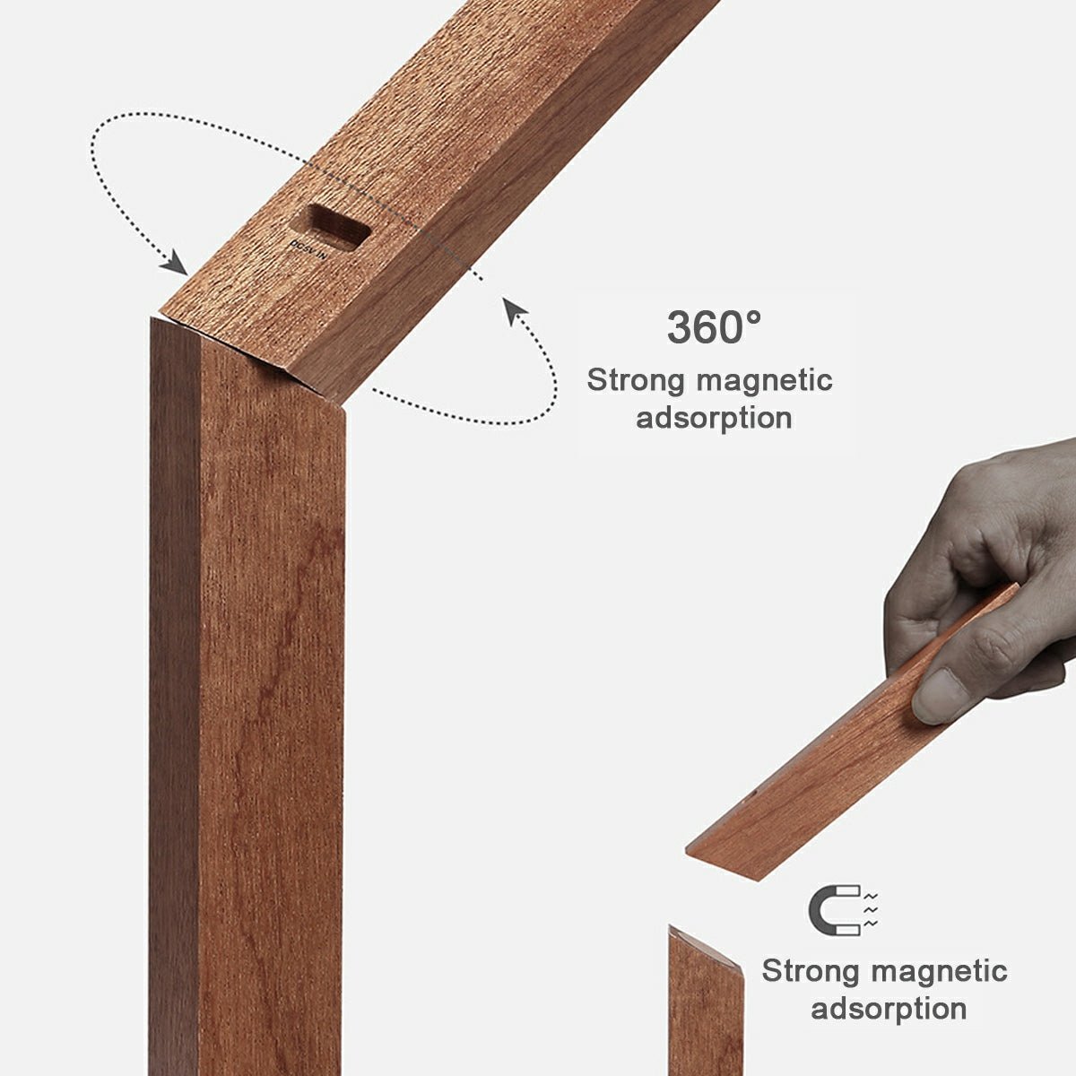 Portable Modern Minimalist LED Dimming Light Strip Wood Table Lamp