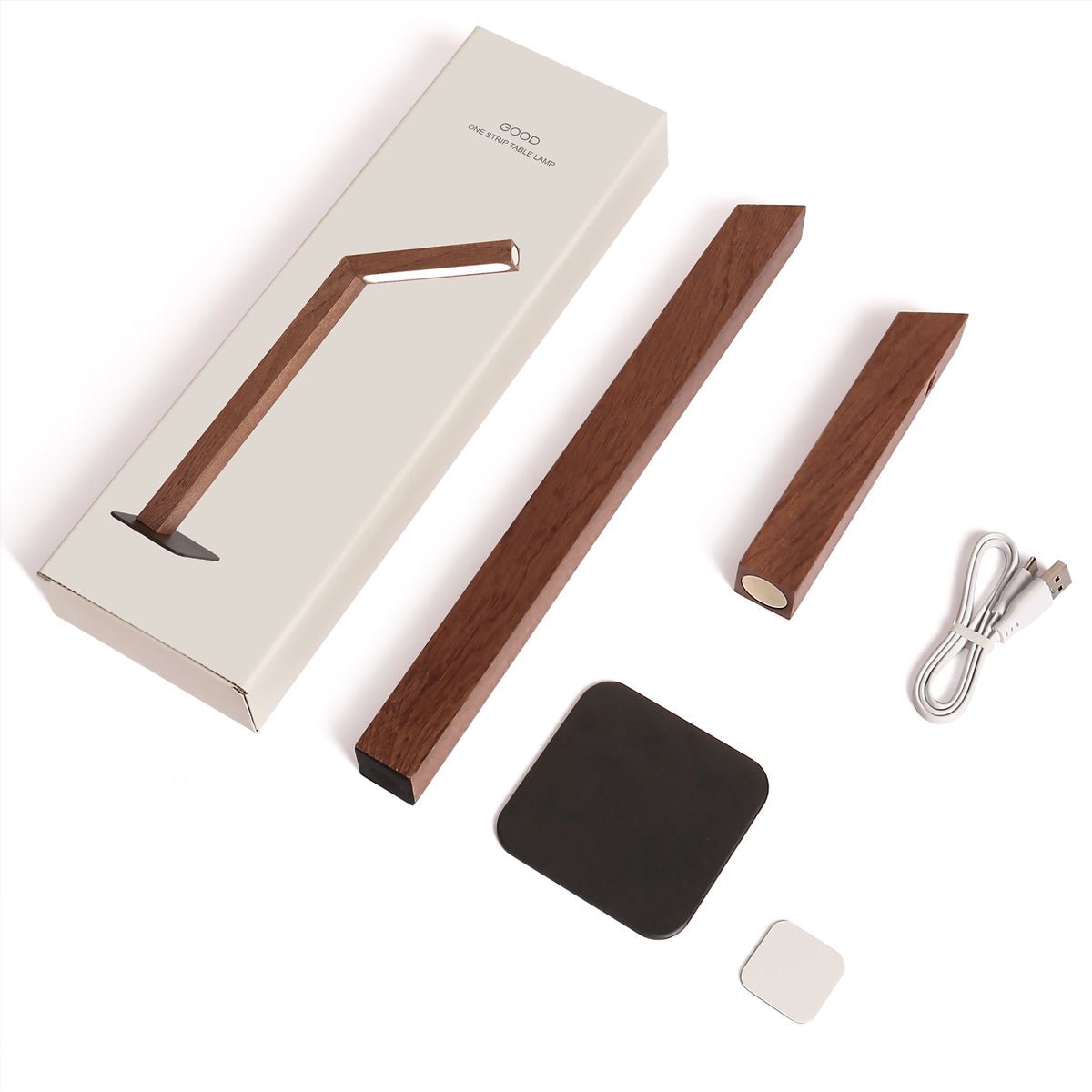 Portable Modern Minimalist LED Dimming Light Strip Wood Table Lamp
