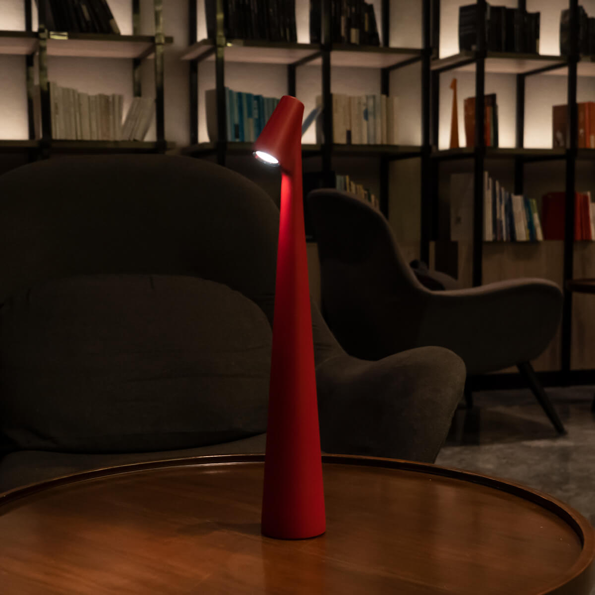 red minimalist lamps