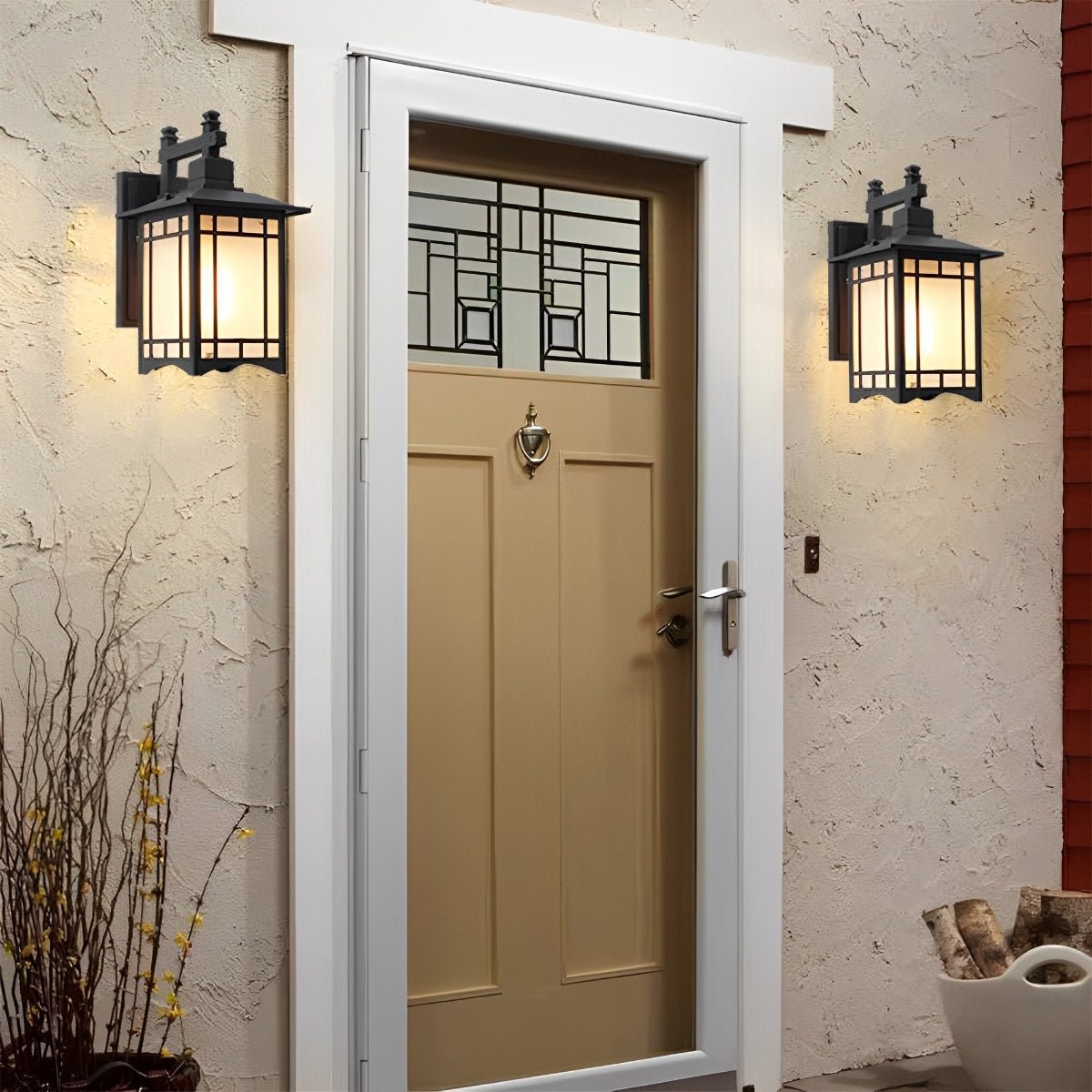 Retro Waterproof LED Vintage Solar Wall Lamp with Remote Wall Sconce Lighting
