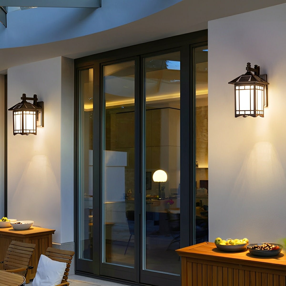 Retro Waterproof LED Vintage Solar Wall Lamp with Remote Wall Sconce Lighting