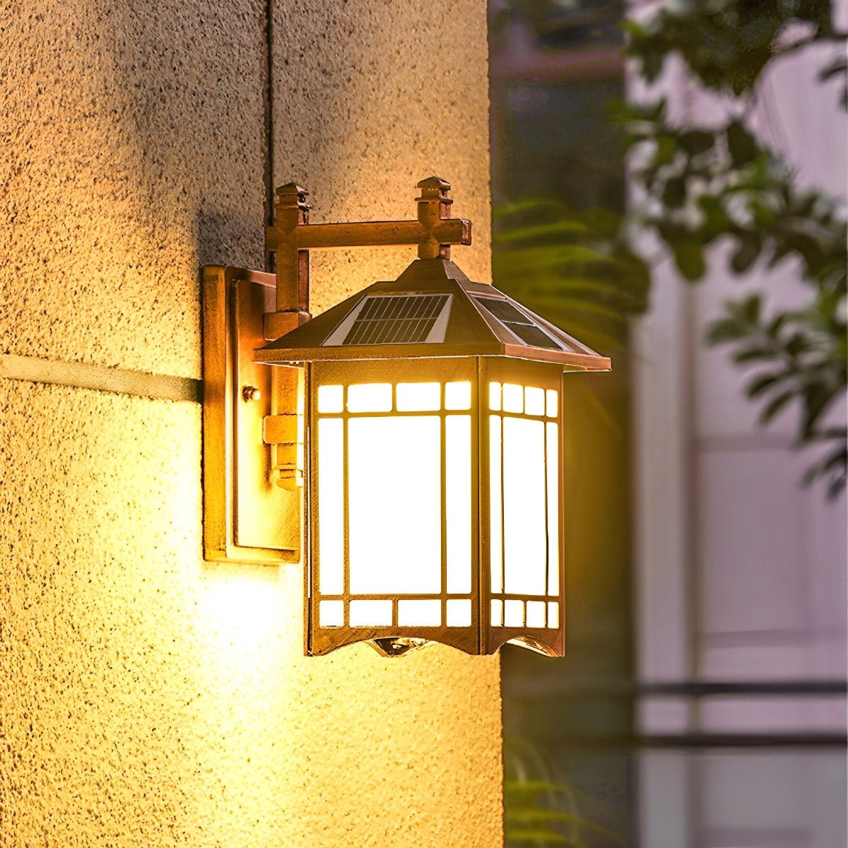 Retro Waterproof LED Vintage Solar Wall Lamp with Remote Wall Sconce Lighting