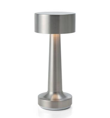 silver portable table lamp