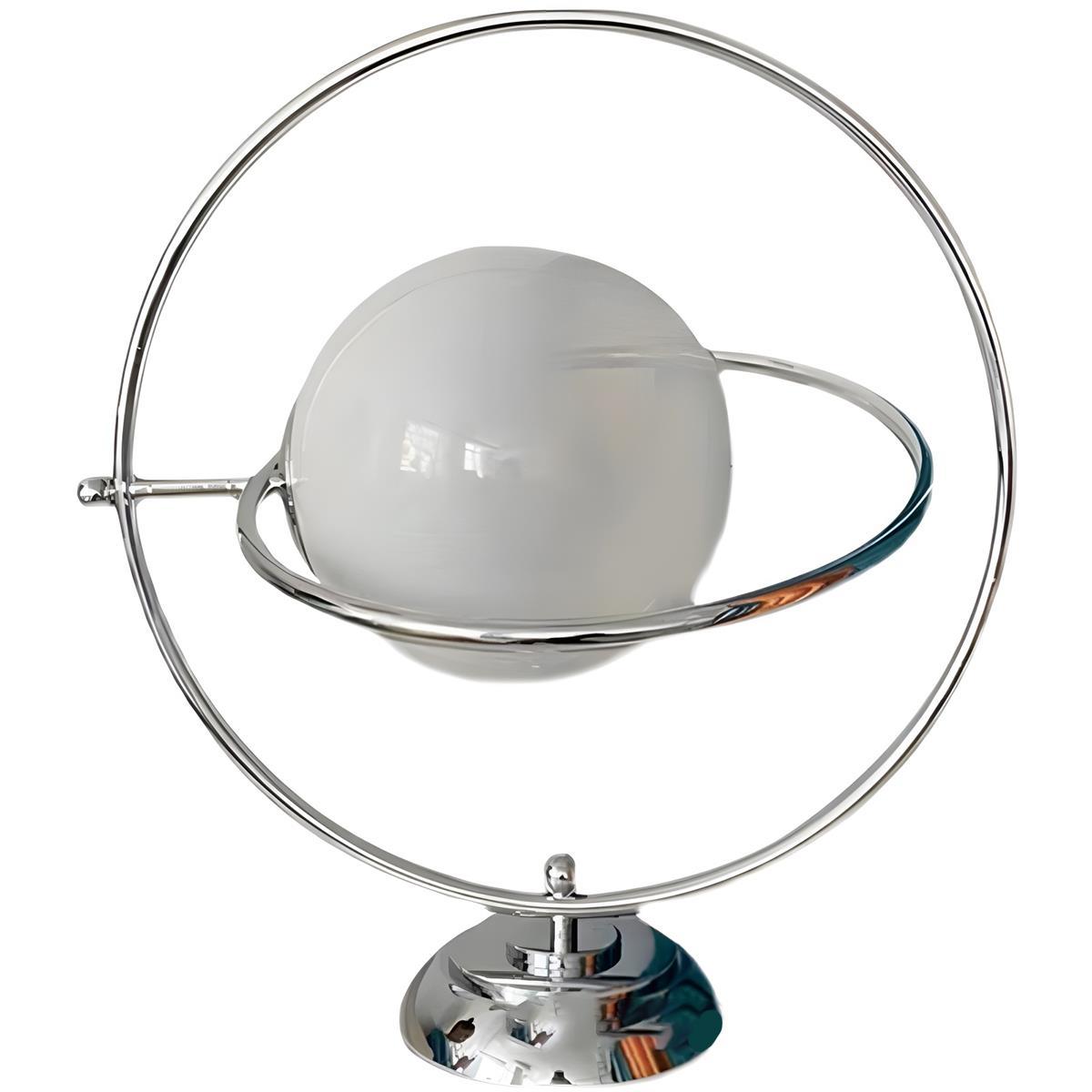 Vintage Glass Rotating Globe Bedside Table Lamp