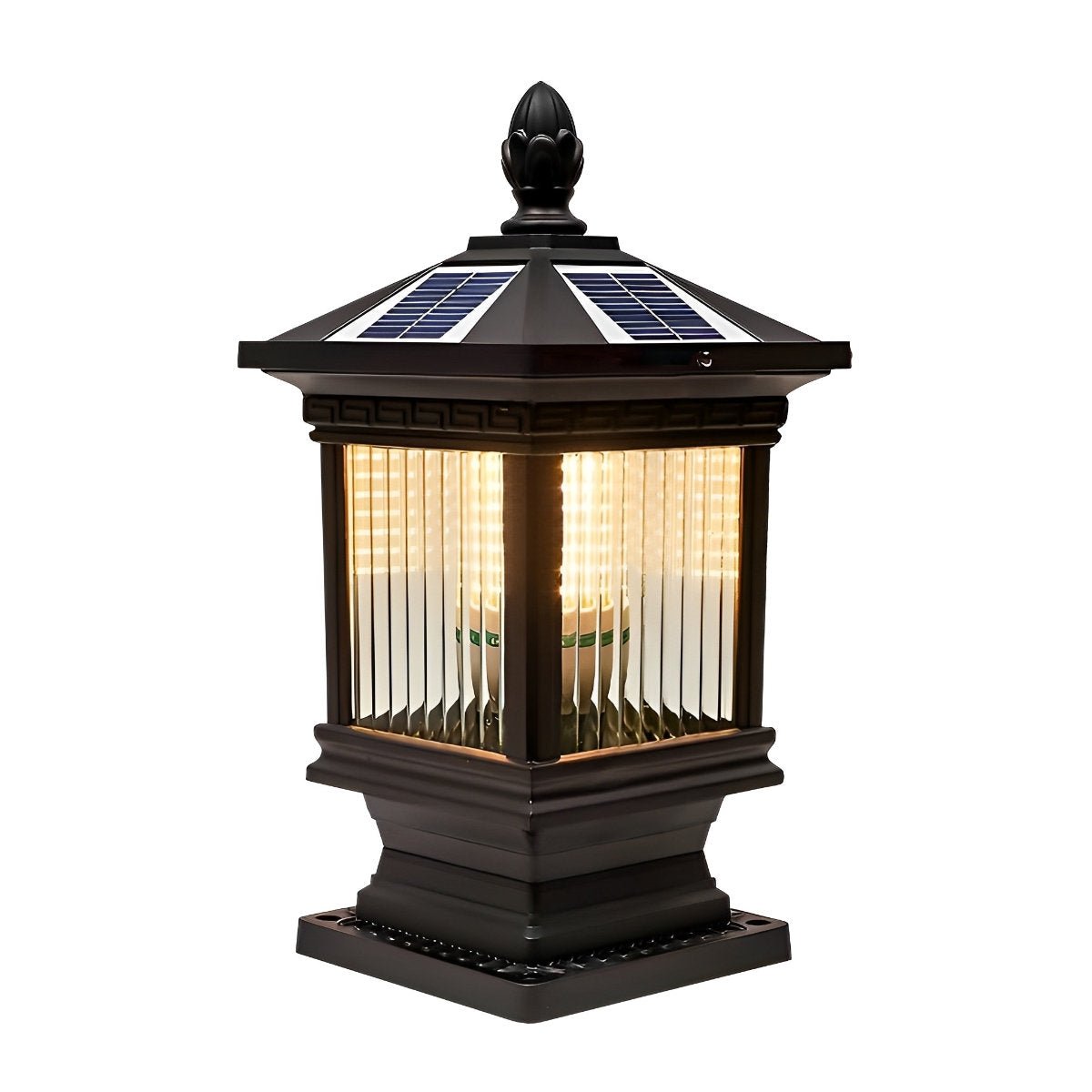 Vintage Grille Glass Shade Lampshade Waterproof Fence Post Lights
