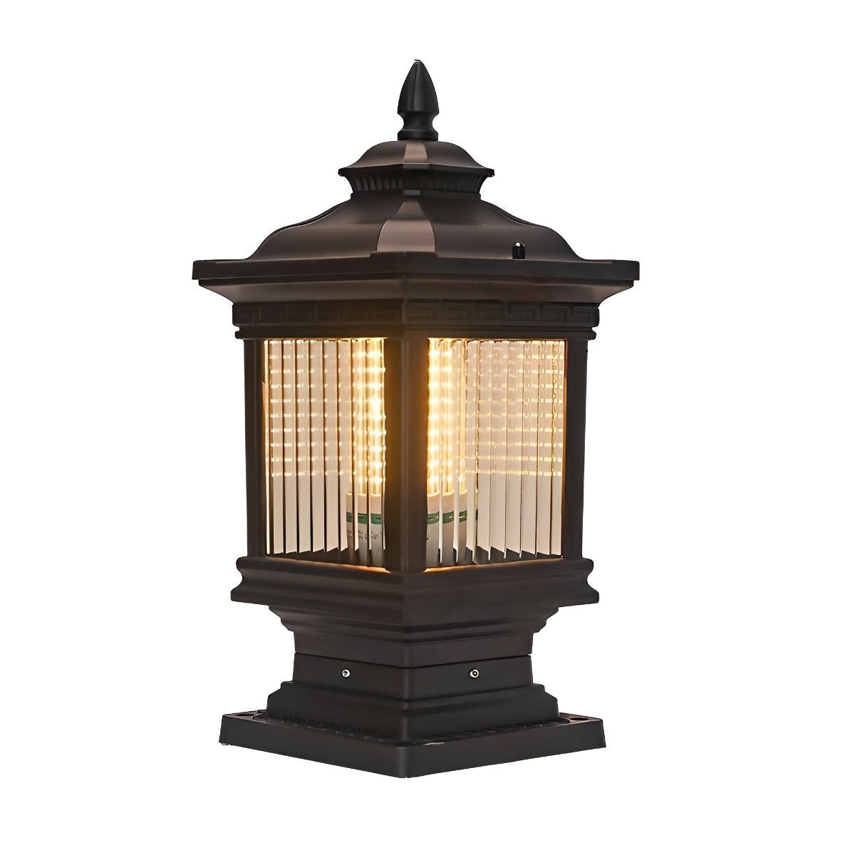 Vintage Grille Glass Shade Lampshade Waterproof Fence Post Lights