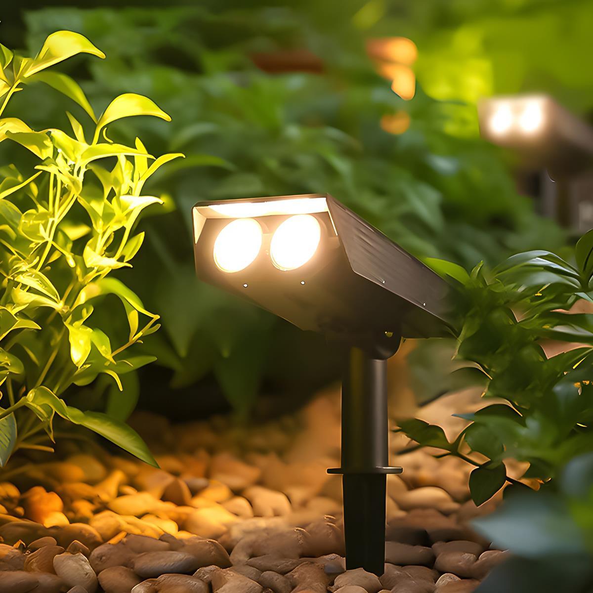 Waterproof LED Solar Multi-zoom Spot Light Landscape Lighting