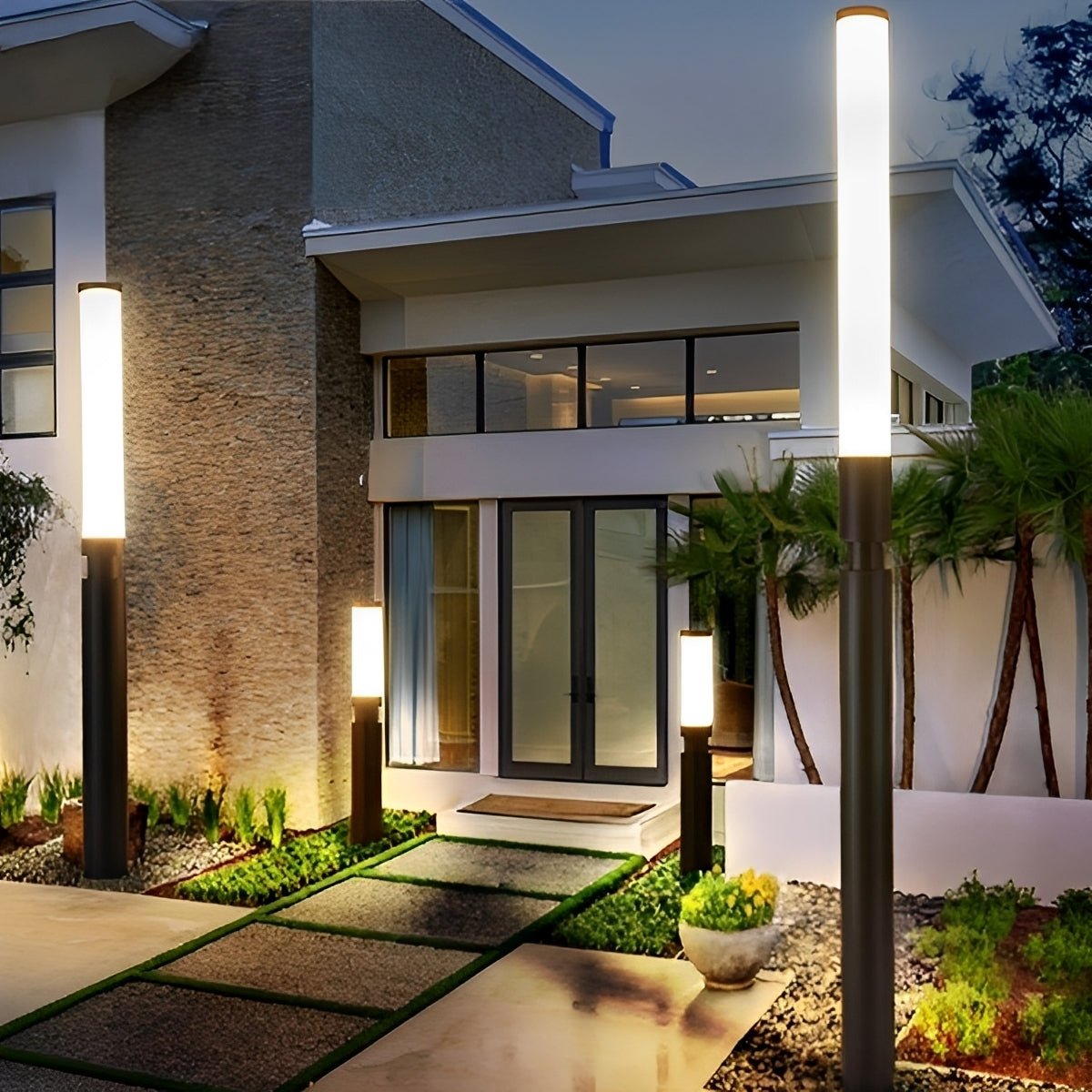 Waterproof Modern Cylinder Long Barrel Column Post Lights Pillar Lights