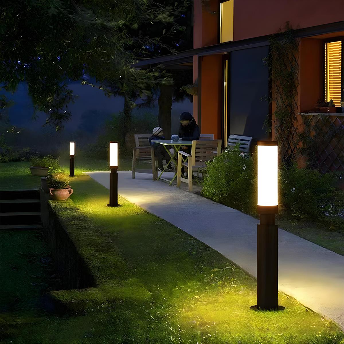 Waterproof Modern Cylinder Long Barrel Column Post Lights Pillar Lights