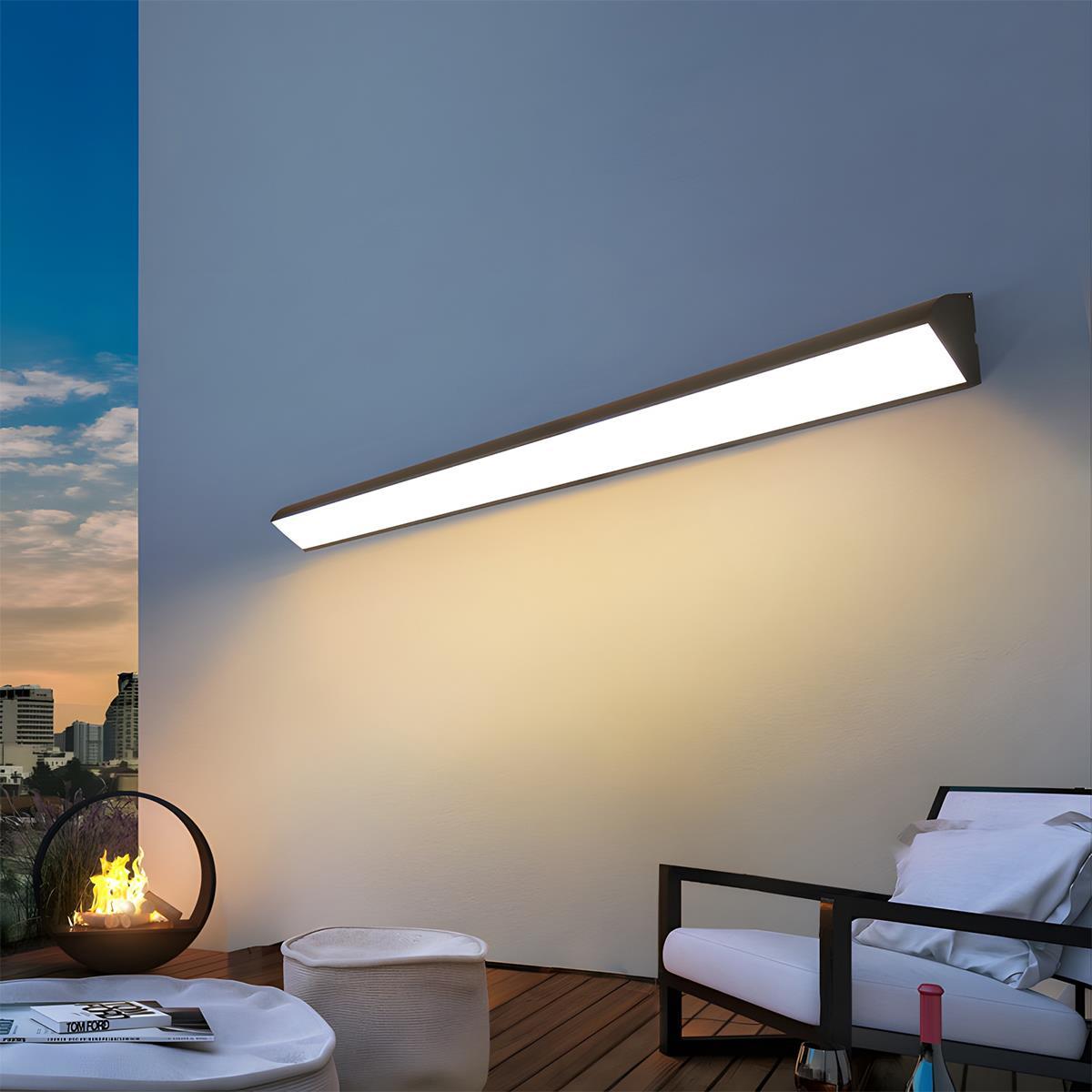 Black Waterproof Outdoor LED Strip Lights Porch Light Exterior Wall Lights