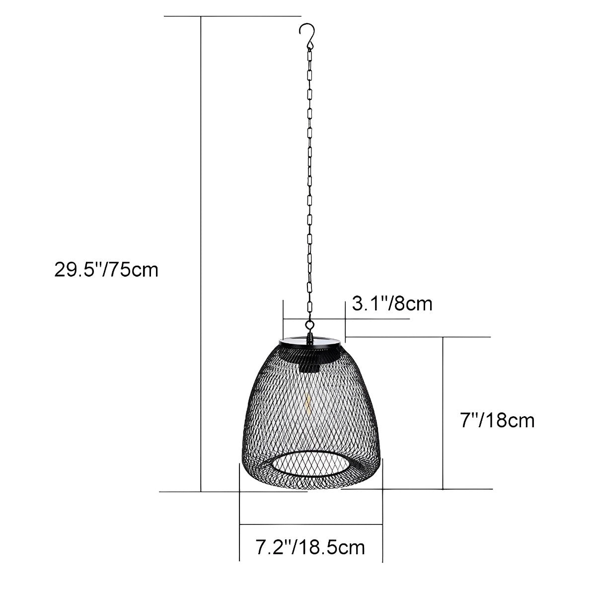 Waterproof Solar Bell Rattan Outdoor Lanterns Pendant Lights