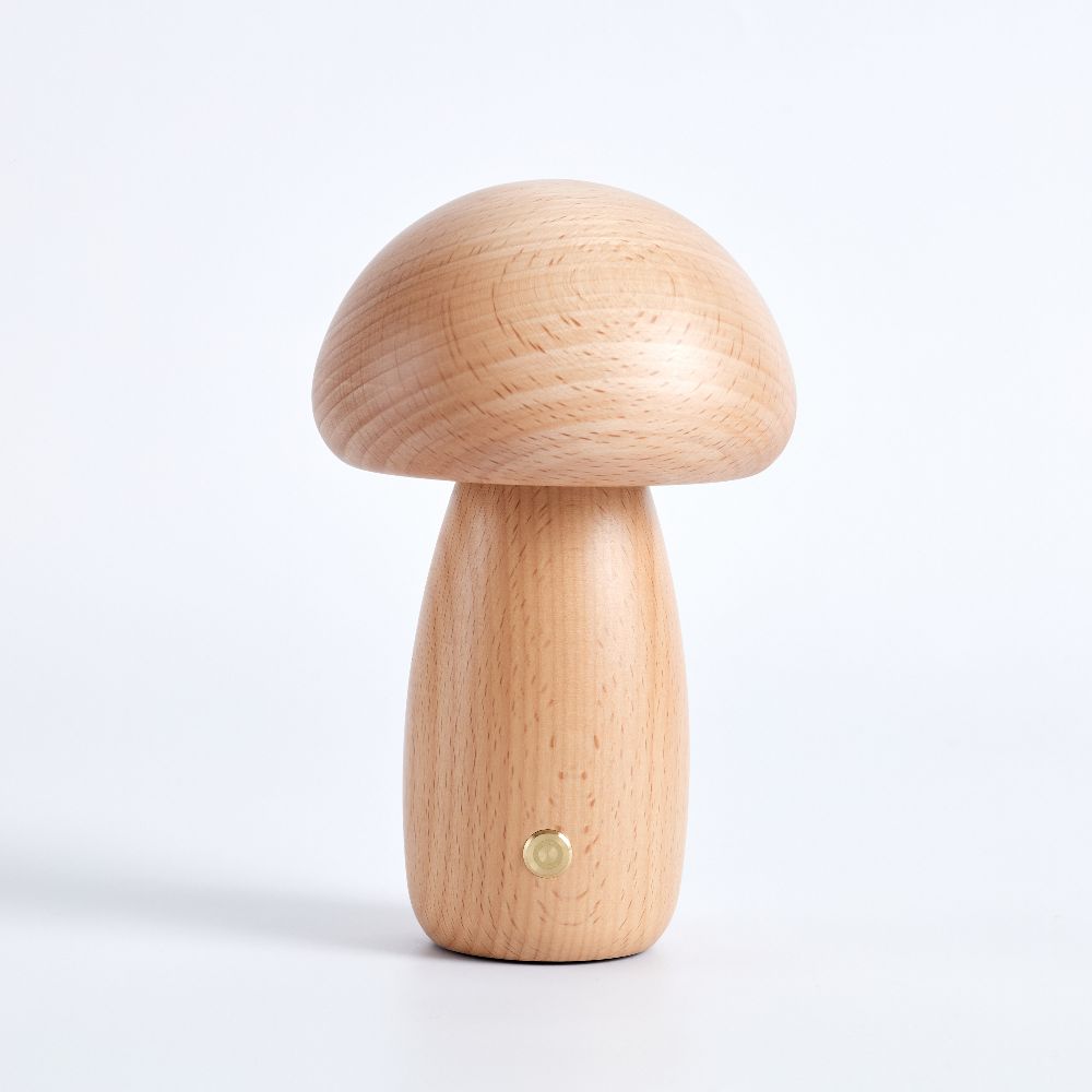 wooden mushroom light